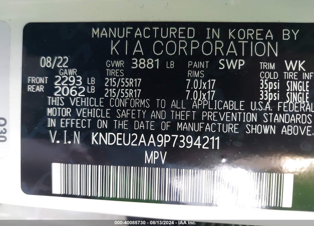 2023 KIA SELTOS S VIN: KNDEU2AA9P7394211