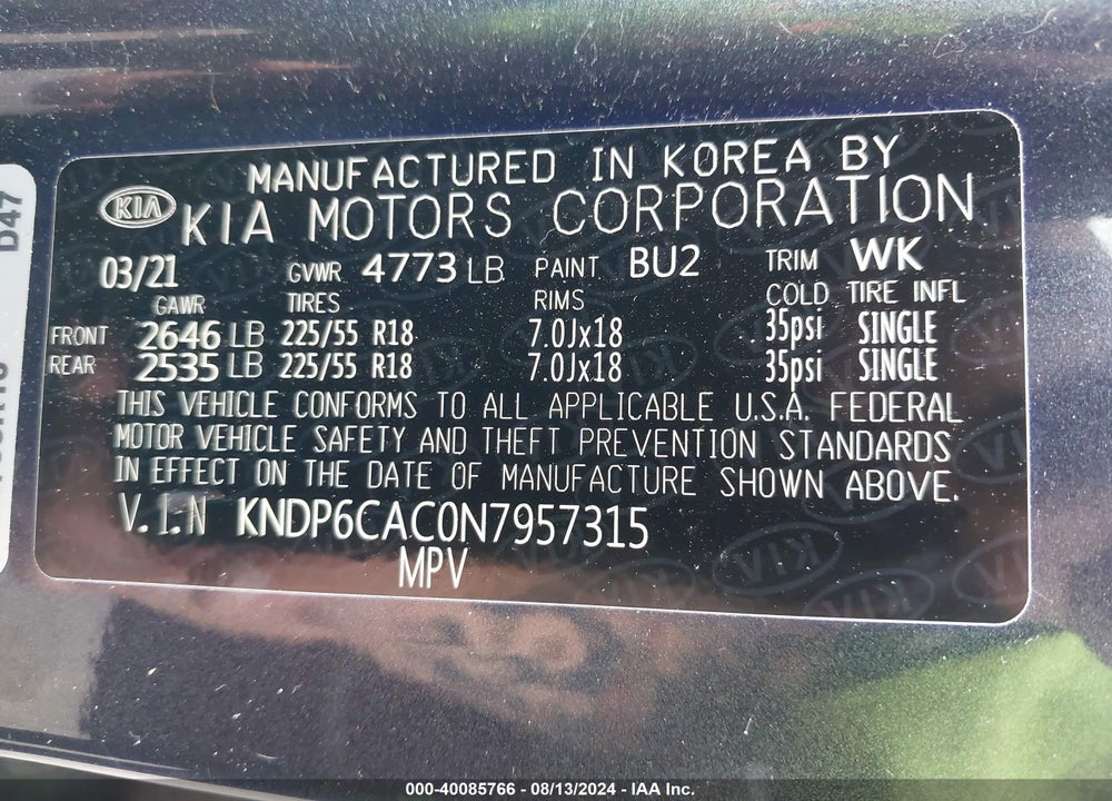 2022 KIA SPORTAGE NIGHTFALL EDITION VIN: KNDP6CAC0N7957315