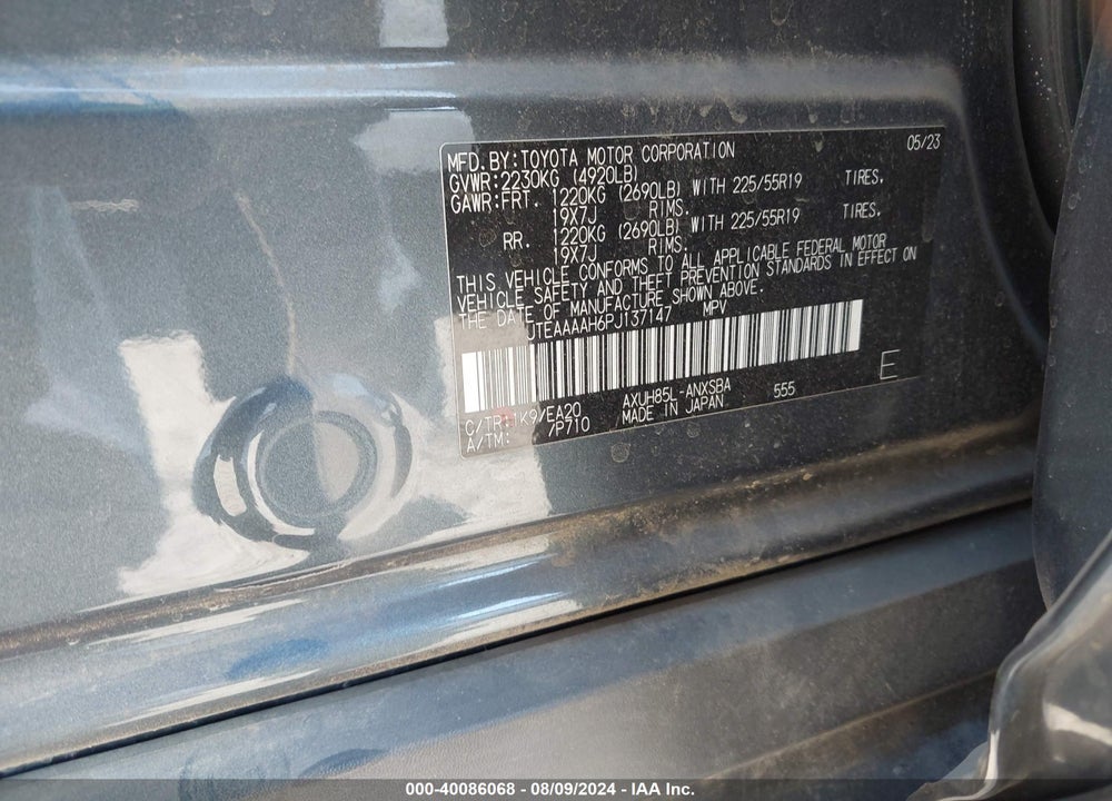 2023 TOYOTA VENZA LIMITED VIN: JTEAAAAH6PJ137147
