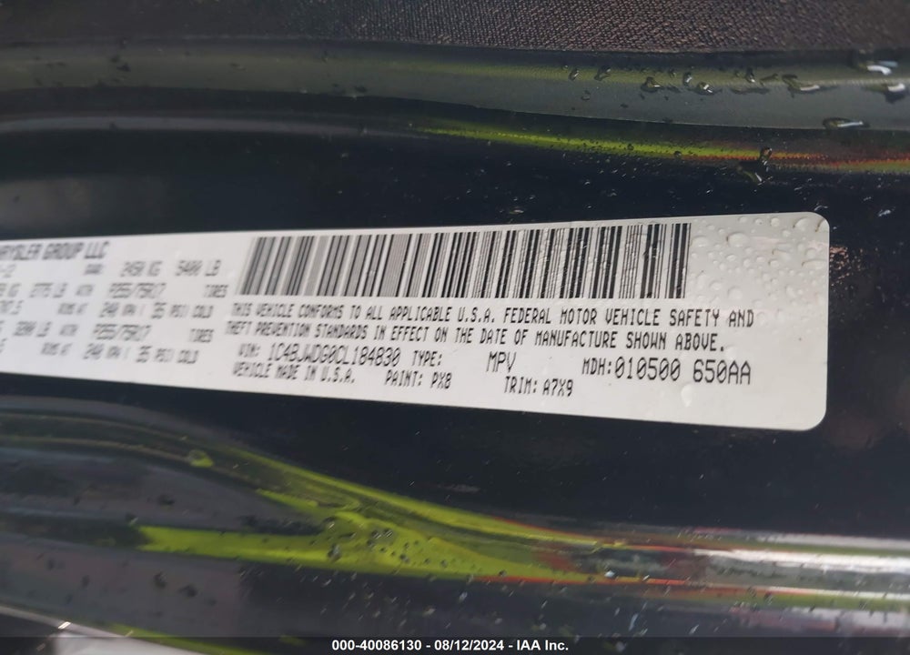 2012 JEEP WRANGLER UNLIMITED SPORT VIN: 1C4BJWDG0CL184830