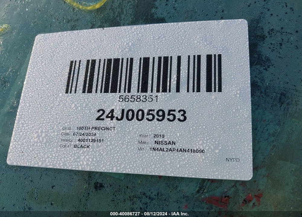 2010 NISSAN ALTIMA 2.5 S VIN: 1N4AL2AP4AN418090