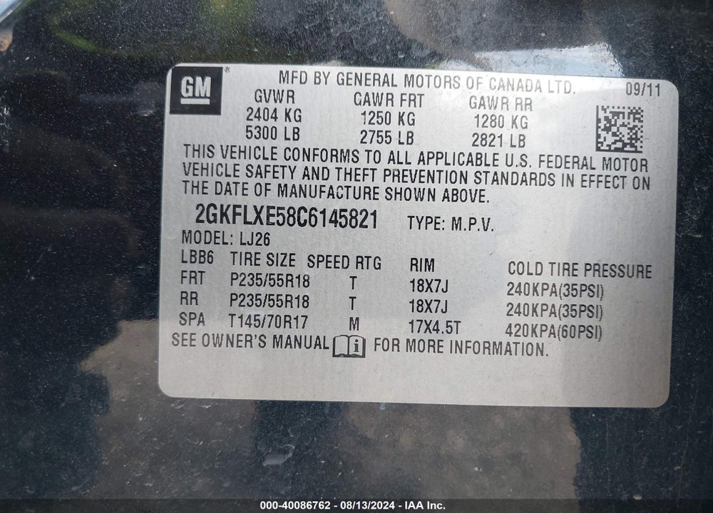 2012 GMC TERRAIN SLT-2 VIN: 2GKFLXE58C6145821