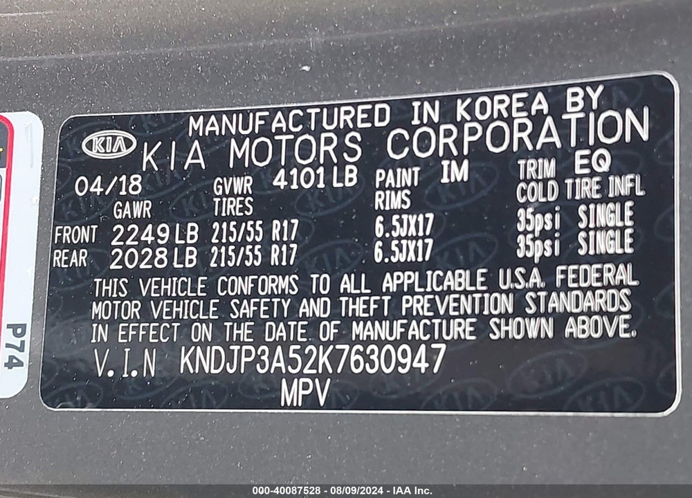 2019 KIA SOUL VIN: KNDJP3A52K7630947
