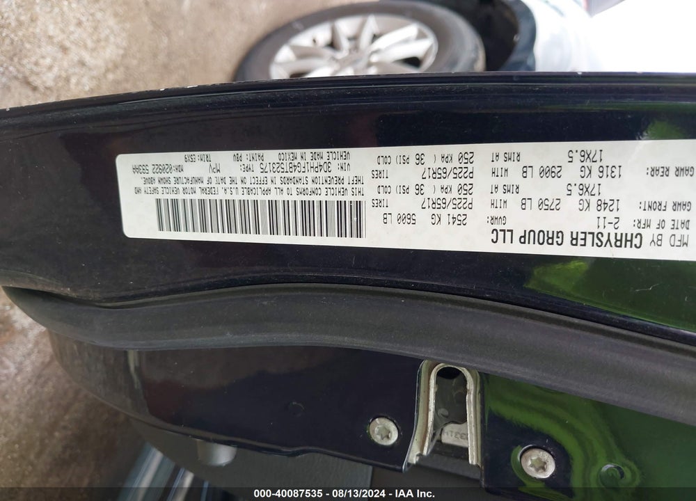 2011 DODGE JOURNEY VIN: 3D4PH1FG4BT523175