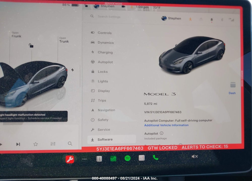 2023 TESLA MODEL 3 REAR-WHEEL DRIVE VIN: 5YJ3E1EA6PF667463