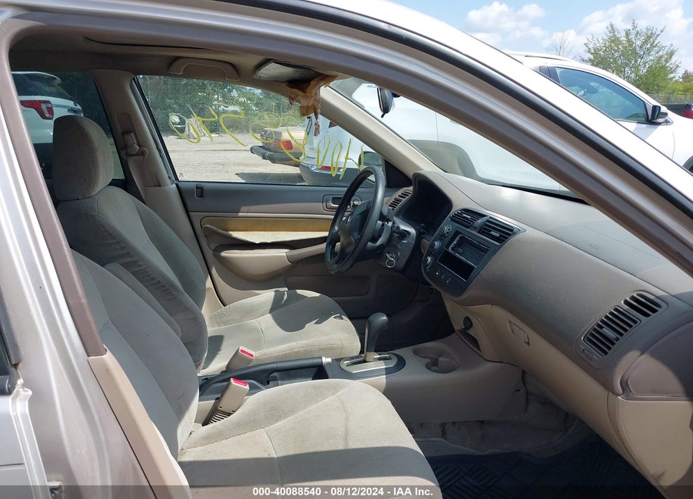 2001 HONDA CIVIC EX VIN: 1HGES26741L078038