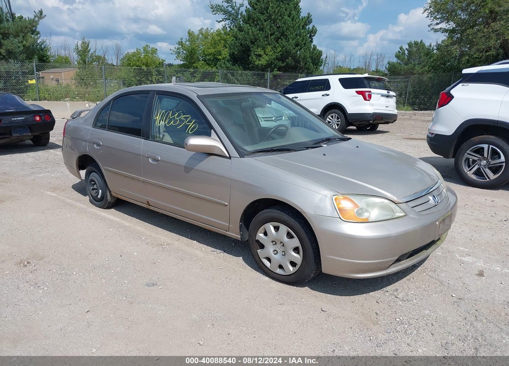 2001 HONDA CIVIC EX VIN: 1HGES26741L078038