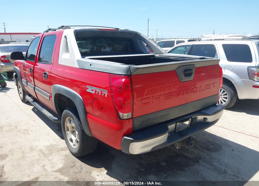 2004 CHEVROLET AVALANCHE 1500 VIN: 3GNEC12T54G308865
