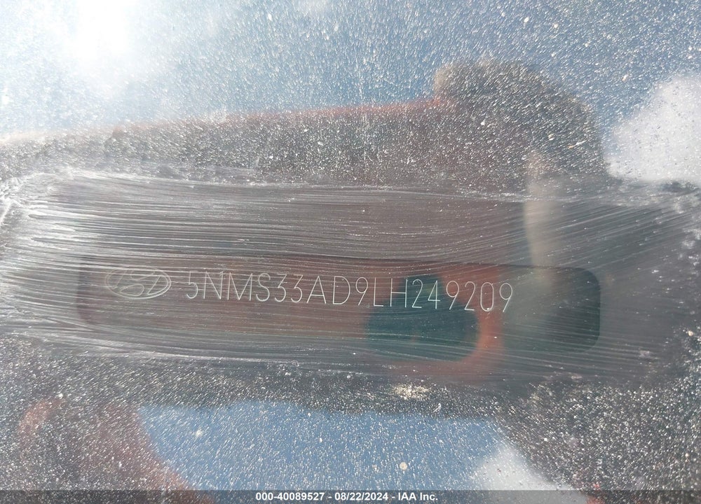 2020 HYUNDAI SANTA FE SEL VIN: 5NMS33AD9LH249209