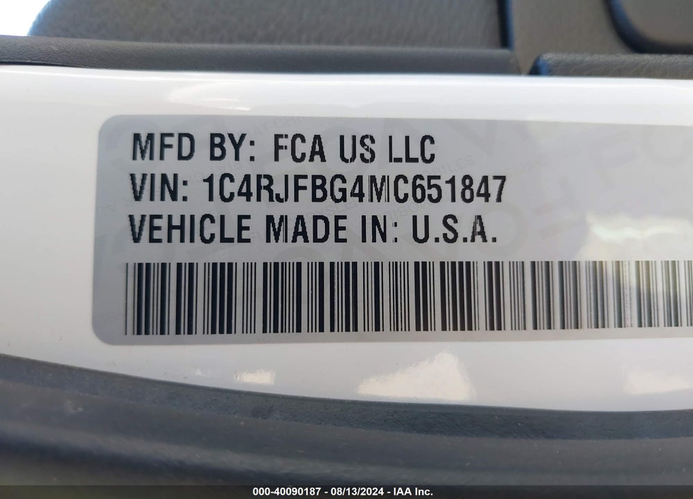 2021 JEEP GRAND CHEROKEE 80TH ANNIVERSARY 4X4 VIN: 1C4RJFBG4MC651847