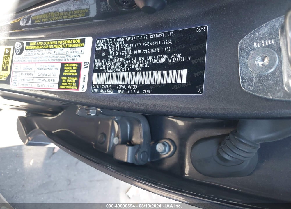2015 TOYOTA VENZA LE VIN: 4T3ZA3BB8FU097117