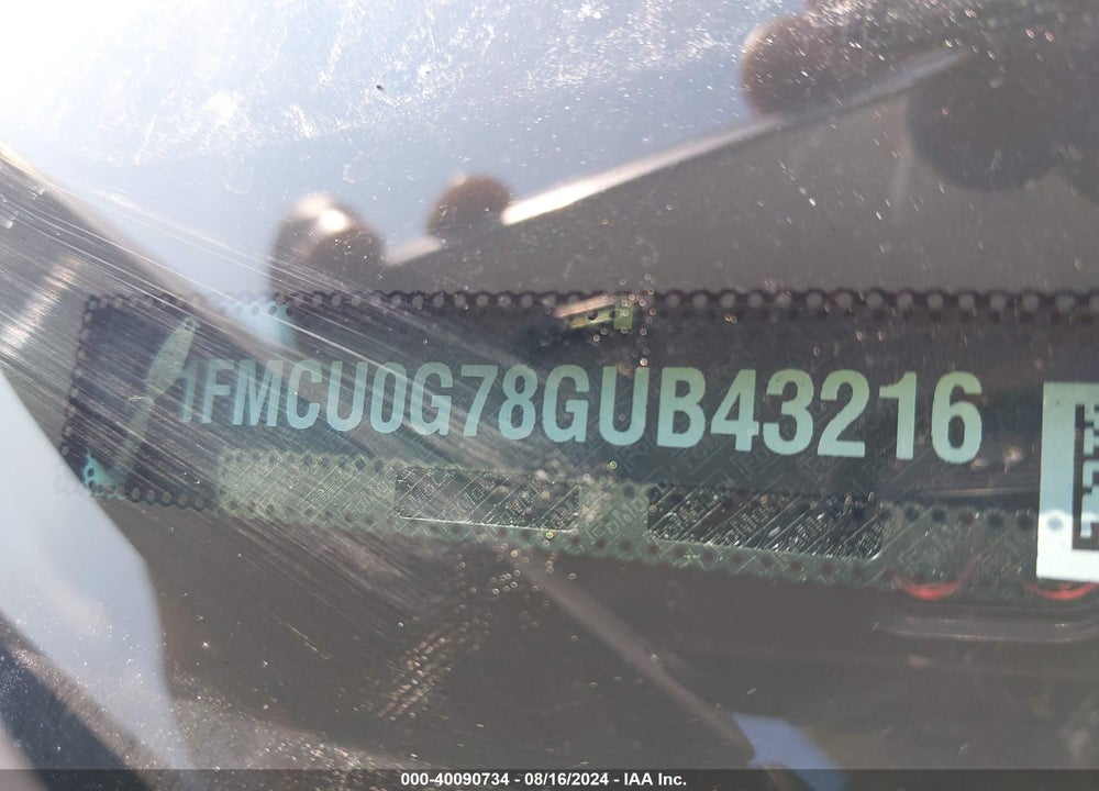 2016 FORD ESCAPE SE VIN: 1FMCU0G78GUB43216