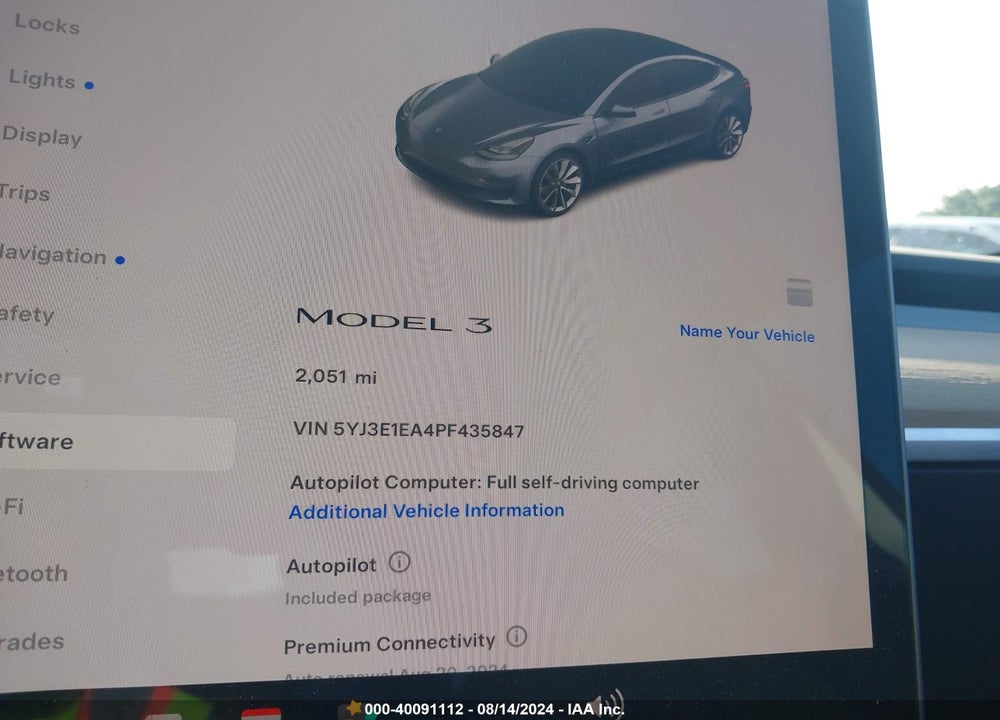 2023 TESLA MODEL 3 REAR-WHEEL DRIVE VIN: 5YJ3E1EA4PF435847