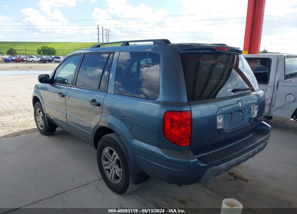 2005 HONDA PILOT EX-L VIN: 5FNYF18665B021007