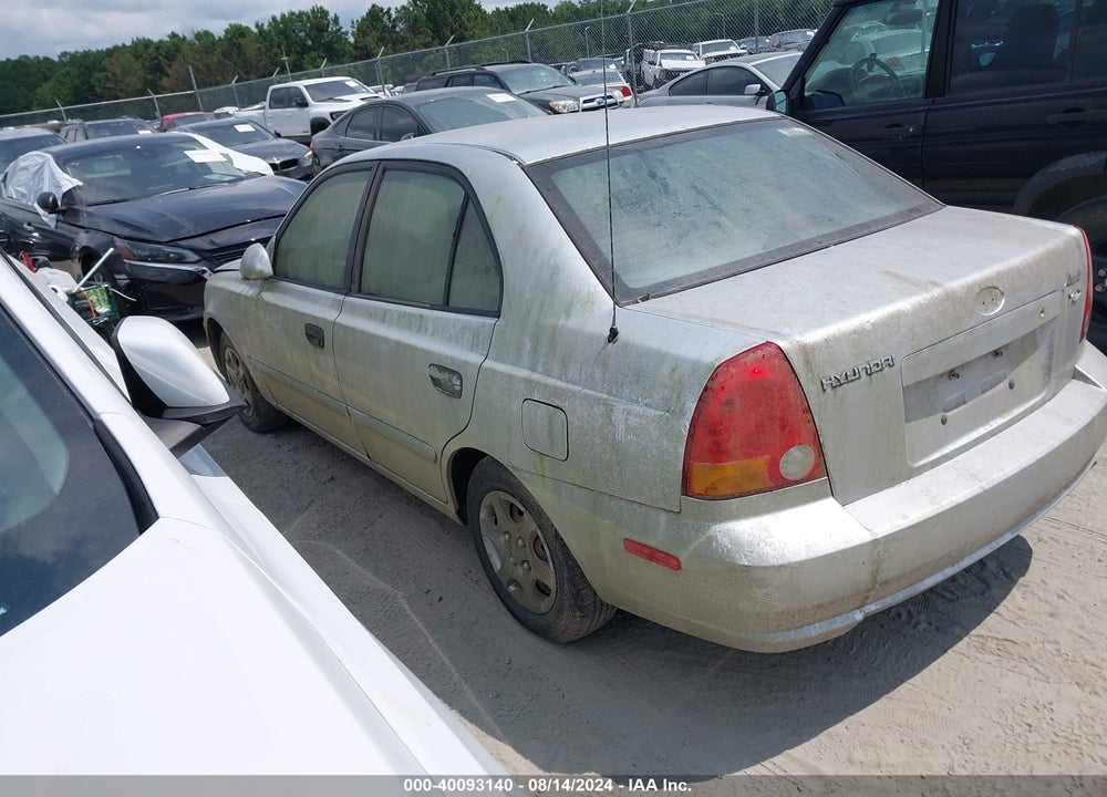 2004 HYUNDAI ACCENT GL VIN: KMHCG45C54U504394