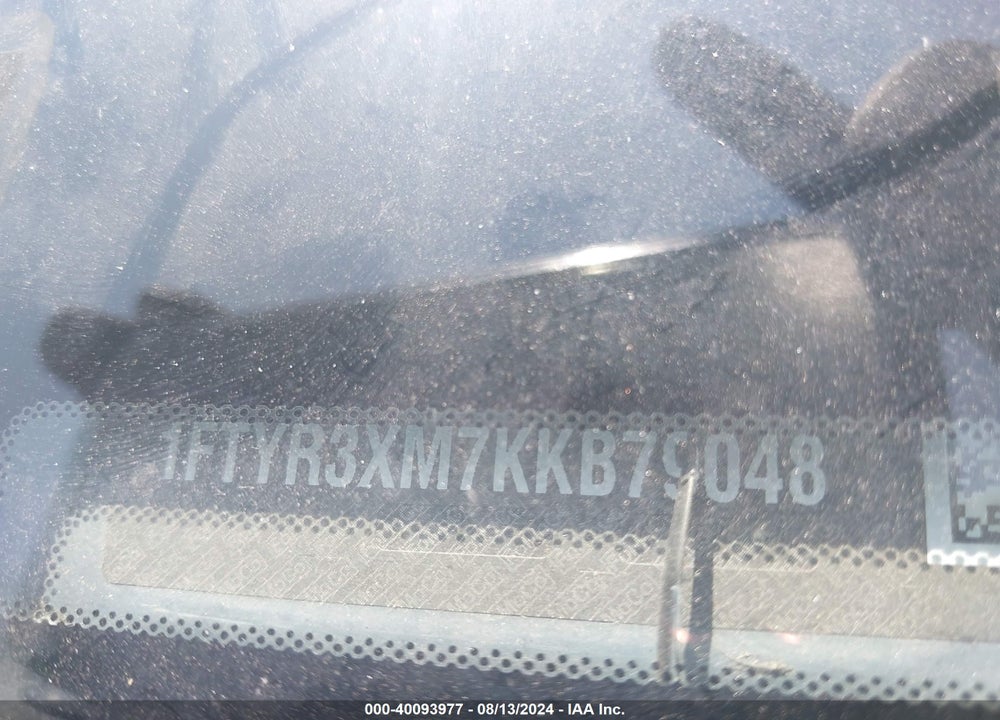 2019 FORD TRANSIT-250 VIN: 1FTYR3XM7KKB79048