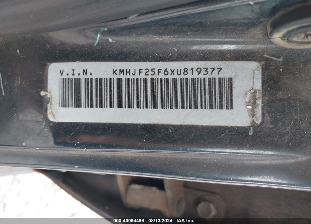 1999 HYUNDAI ELANTRA GL VIN: KMHJF25F6XU819377