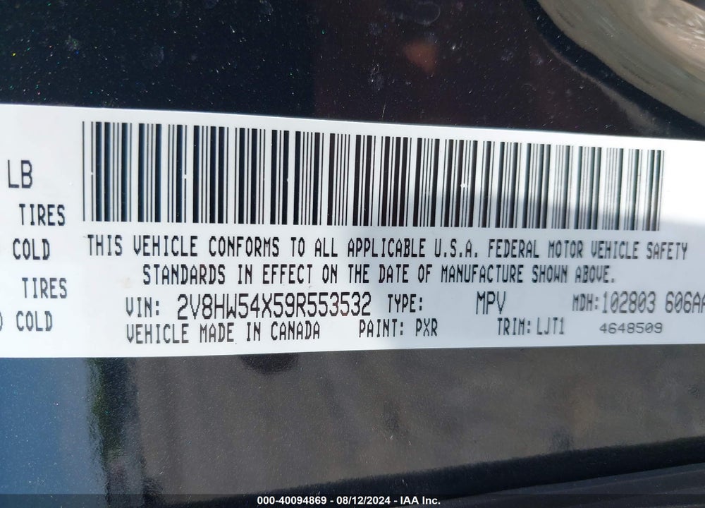 2009 VOLKSWAGEN ROUTAN SEL VIN: 2V8HW54X59R553532