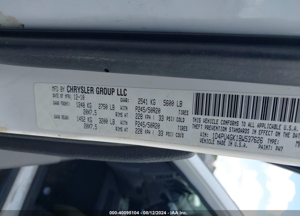 2011 DODGE NITRO HEAT VIN: 1D4PU4GK1BW537626