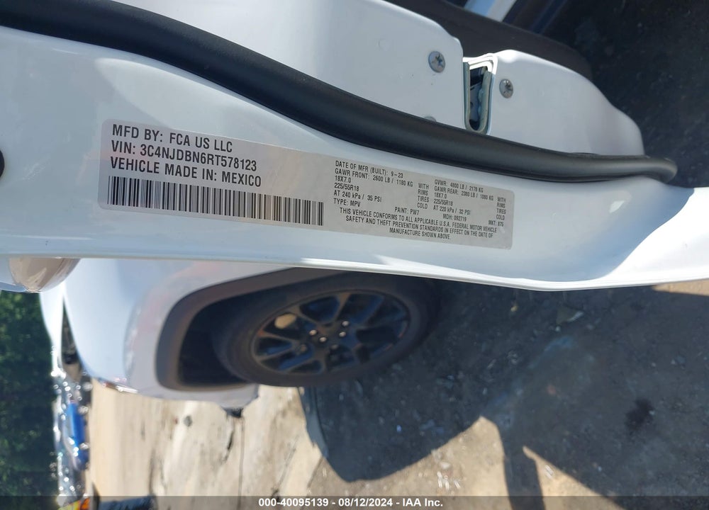 2024 JEEP COMPASS LATITUDE 4X4 VIN: 3C4NJDBN6RT578123