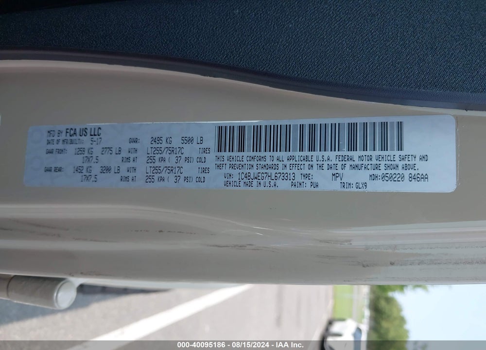 2017 JEEP WRANGLER UNLIMITED CHIEF EDITION 4X4 VIN: 1C4BJWEG7HL673313