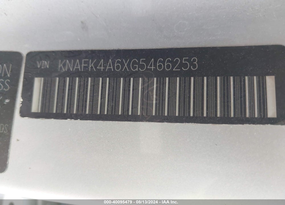 2016 KIA FORTE LX VIN: KNAFK4A6XG5466253