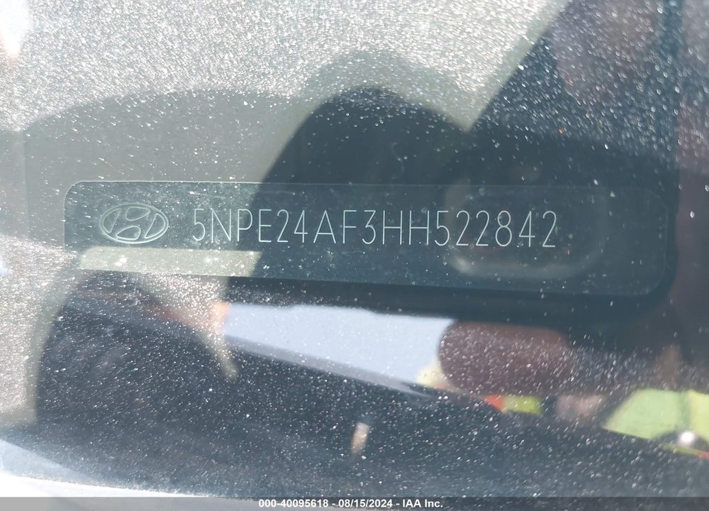 2017 HYUNDAI SONATA SE VIN: 5NPE24AF3HH522842