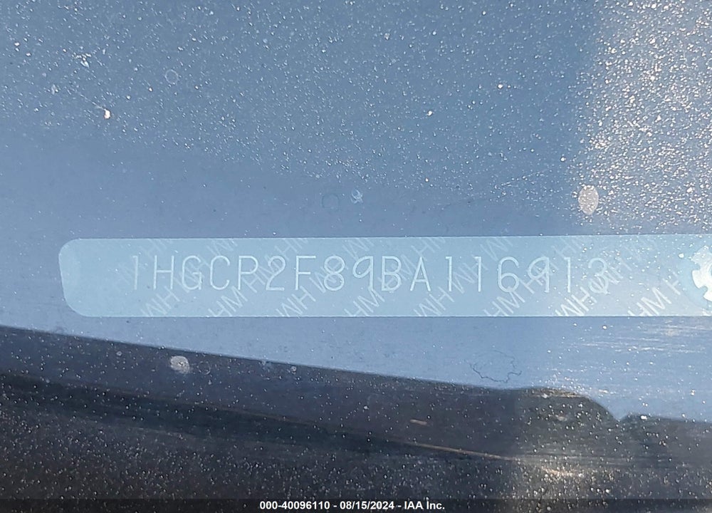 2011 HONDA ACCORD 2.4 EX-L VIN: 1HGCP2F89BA116913