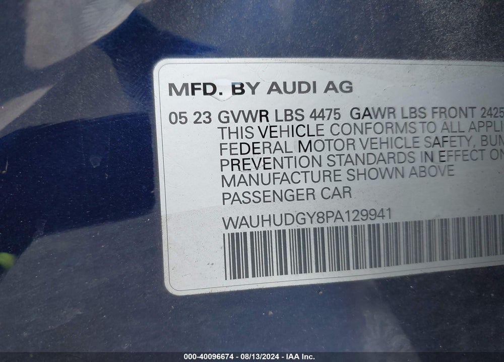 2023 AUDI A3 PREMIUM PLUS VIN: WAUHUDGY8PA129941