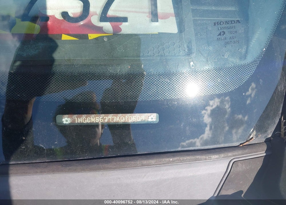 2007 HONDA ACCORD 2.4 EX VIN: 1HGCM56777A010503