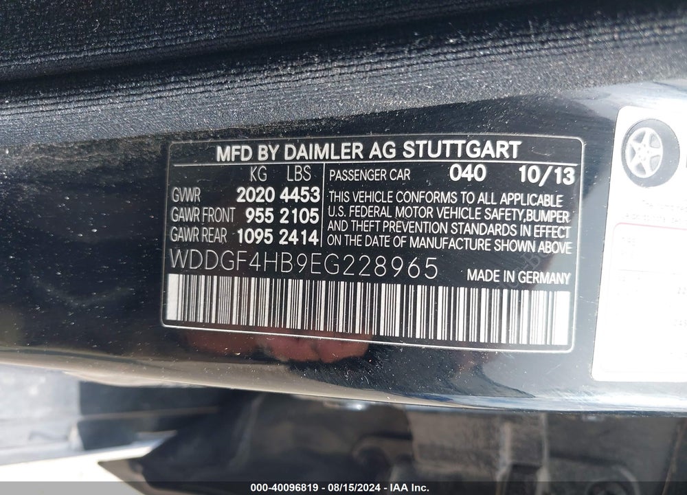 2014 MERCEDES-BENZ C 250 LUXURY/SPORT VIN: WDDGF4HB9EG228965