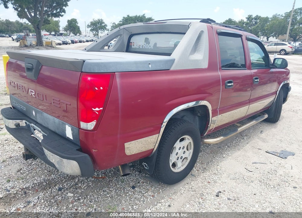 2004 CHEVROLET AVALANCHE 1500 VIN: 3GNEC12T94G289608