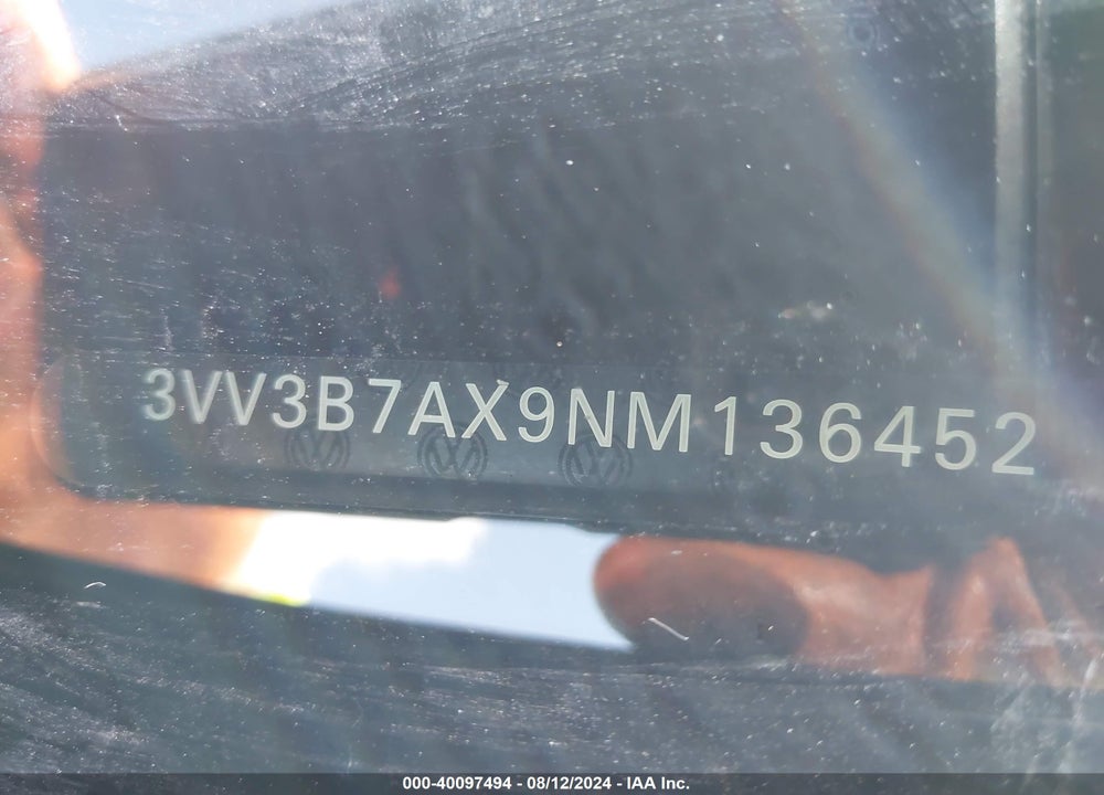 2022 VOLKSWAGEN TIGUAN 2.0T SE VIN: 3VV3B7AX9NM136452