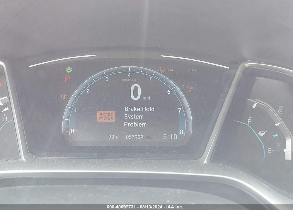 2019 HONDA CIVIC EX VIN: 19XFC1F39KE020220