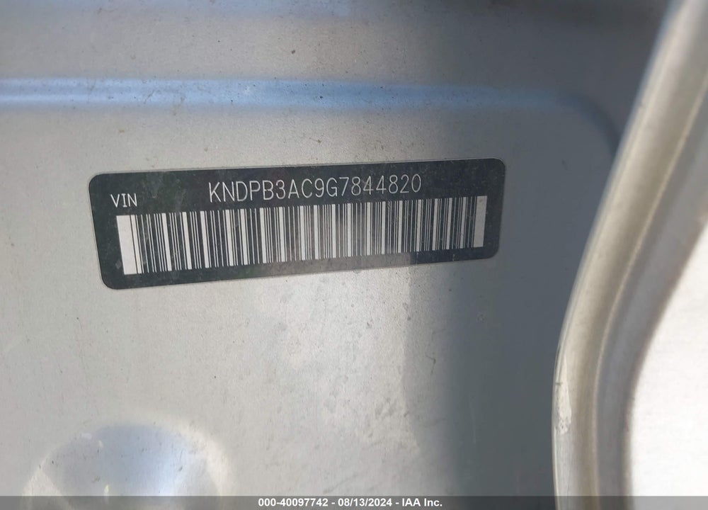 2016 KIA SPORTAGE LX VIN: KNDPB3AC9G7844820