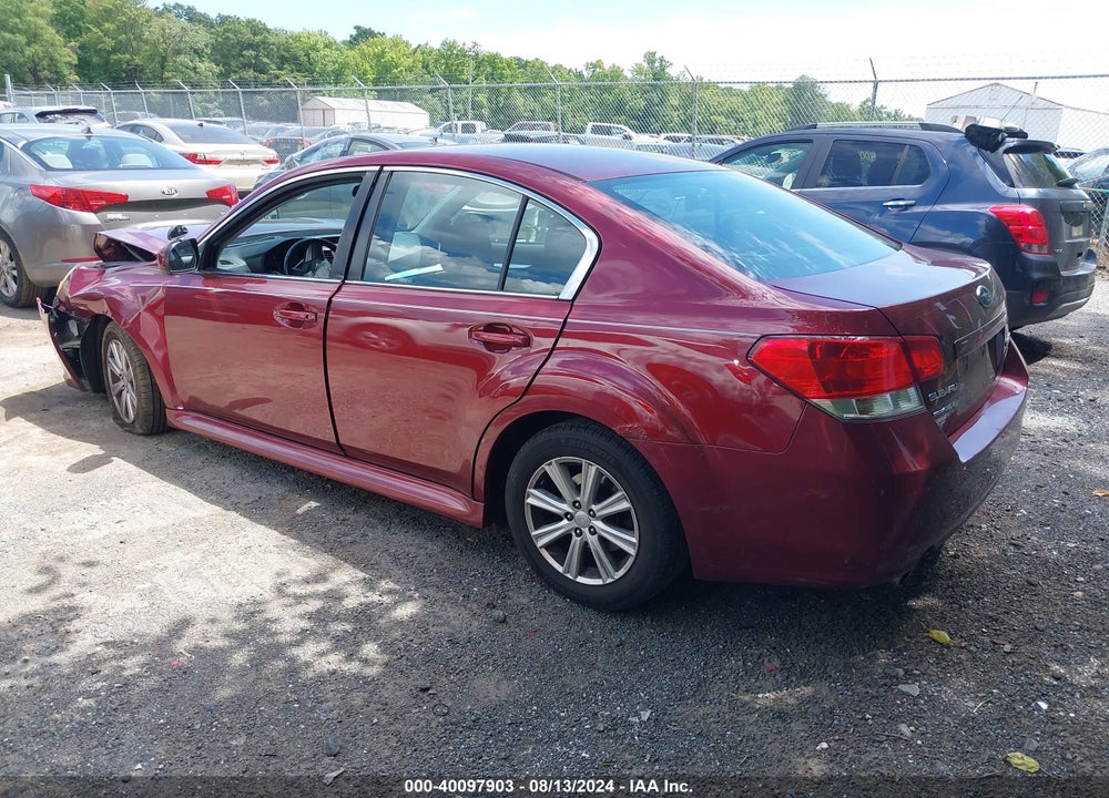 2011 SUBARU LEGACY 2.5I PREMIUM VIN: 4S3BMBC61B3260384