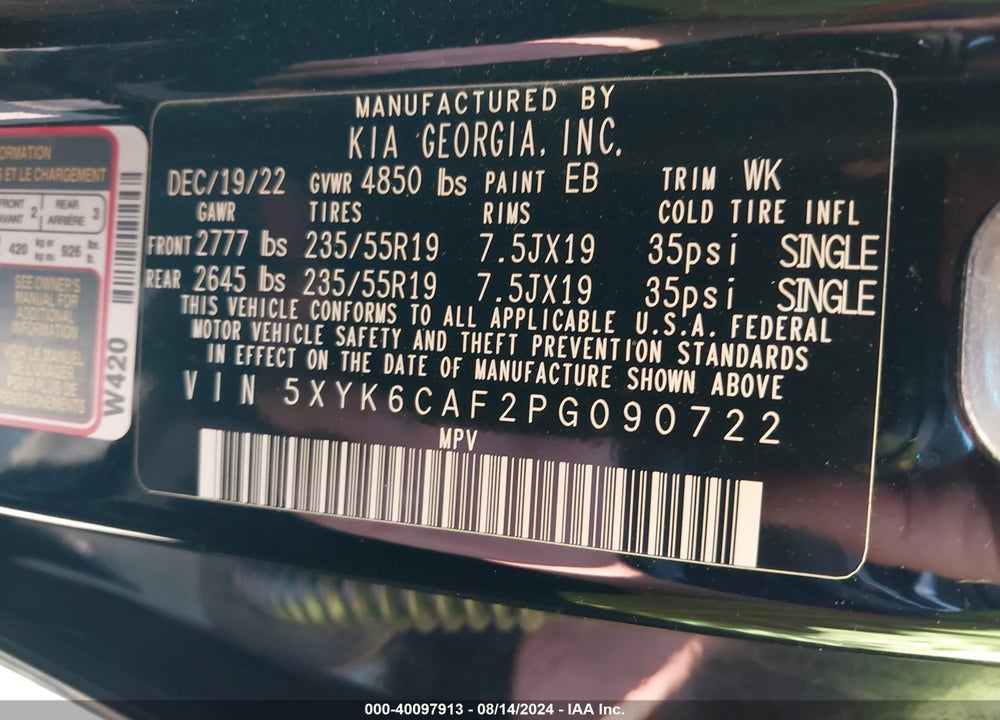 2023 KIA SPORTAGE X LINE VIN: 5XYK6CAF2PG090722