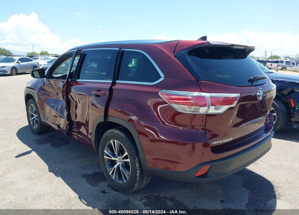 2016 TOYOTA HIGHLANDER XLE V6 VIN: 5TDKKRFH8GS177410