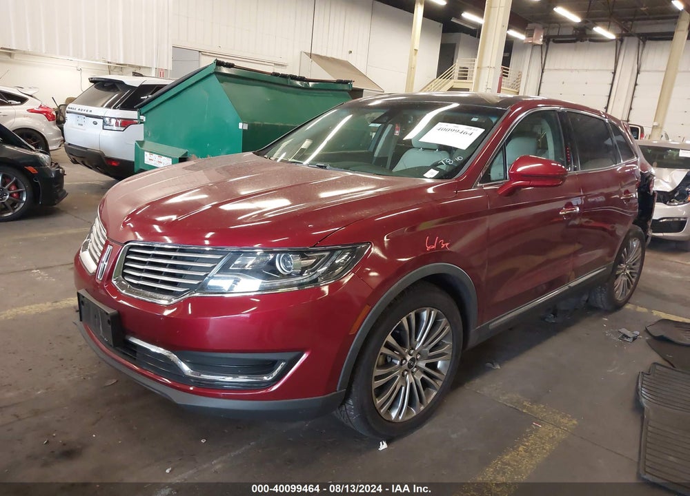 2016 LINCOLN MKX RESERVE VIN: 2LMTJ8LR9GBL62968