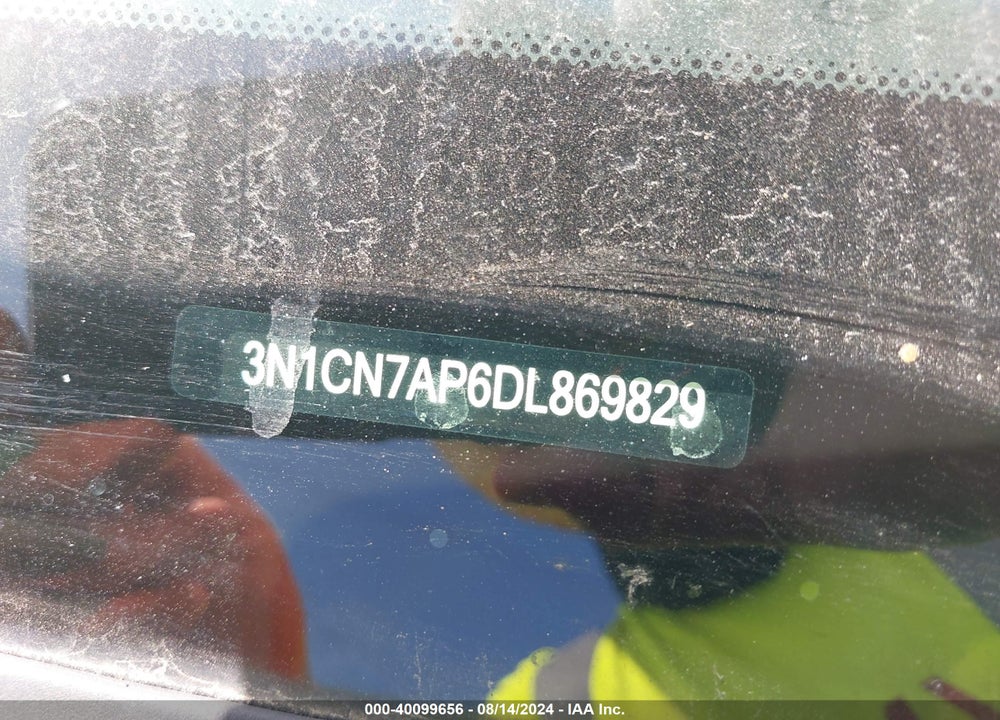 2013 NISSAN VERSA 1.6 S+ VIN: 3N1CN7AP6DL869829