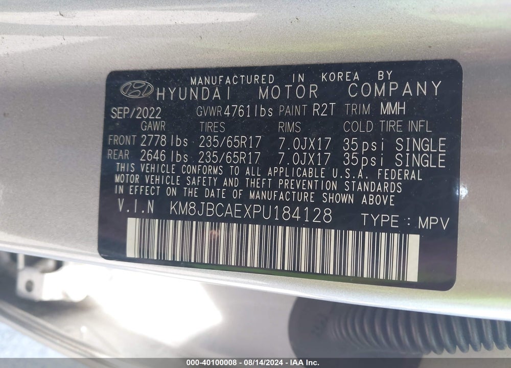 2023 HYUNDAI TUCSON SEL VIN: KM8JBCAEXPU184128