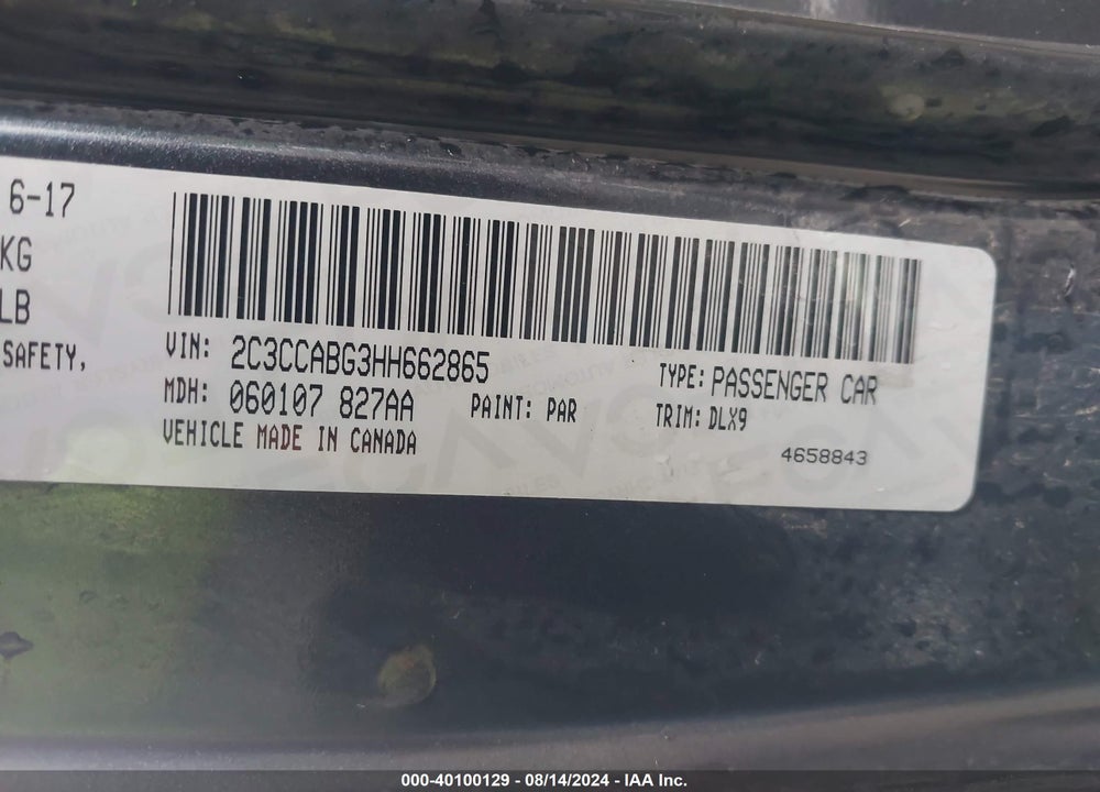 2017 CHRYSLER 300 300S VIN: 2C3CCABG3HH662865
