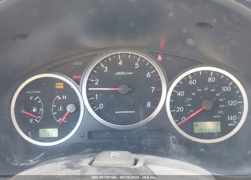 2006 SUBARU IMPREZA WRX/WRX LIMITED/WRX TR VIN: JF1GD79686G509939