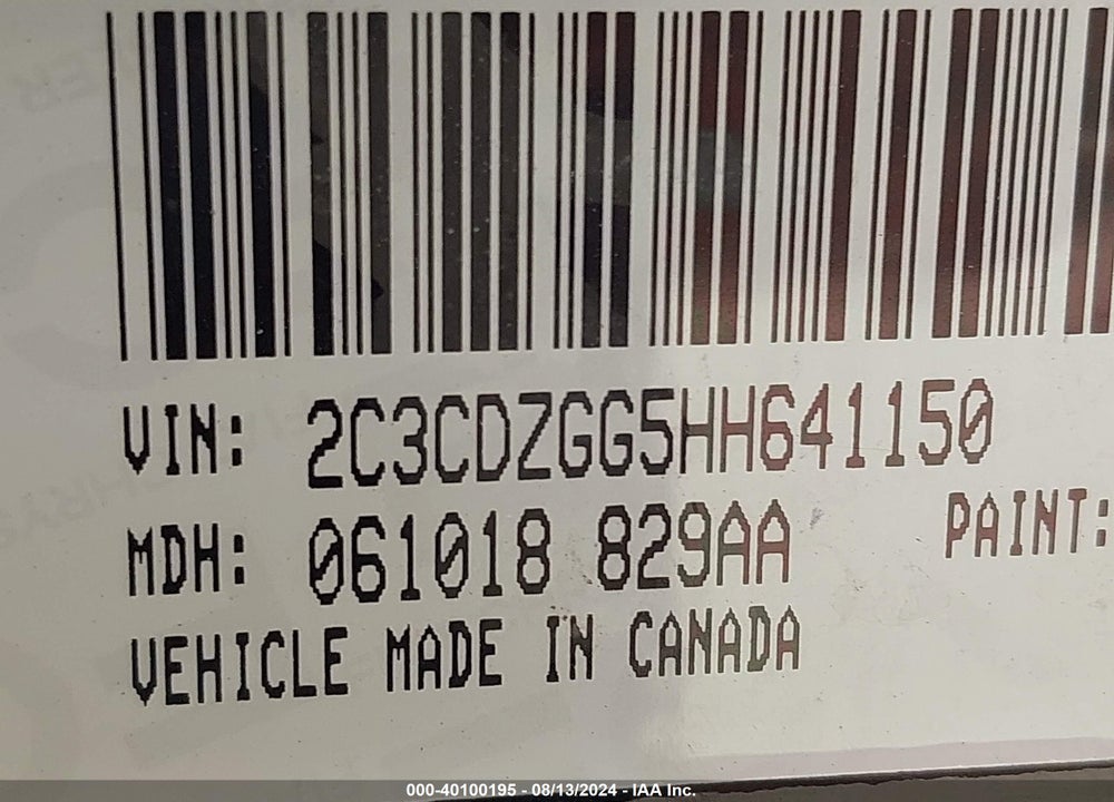2017 DODGE CHALLENGER GT VIN: 2C3CDZGG5HH641150