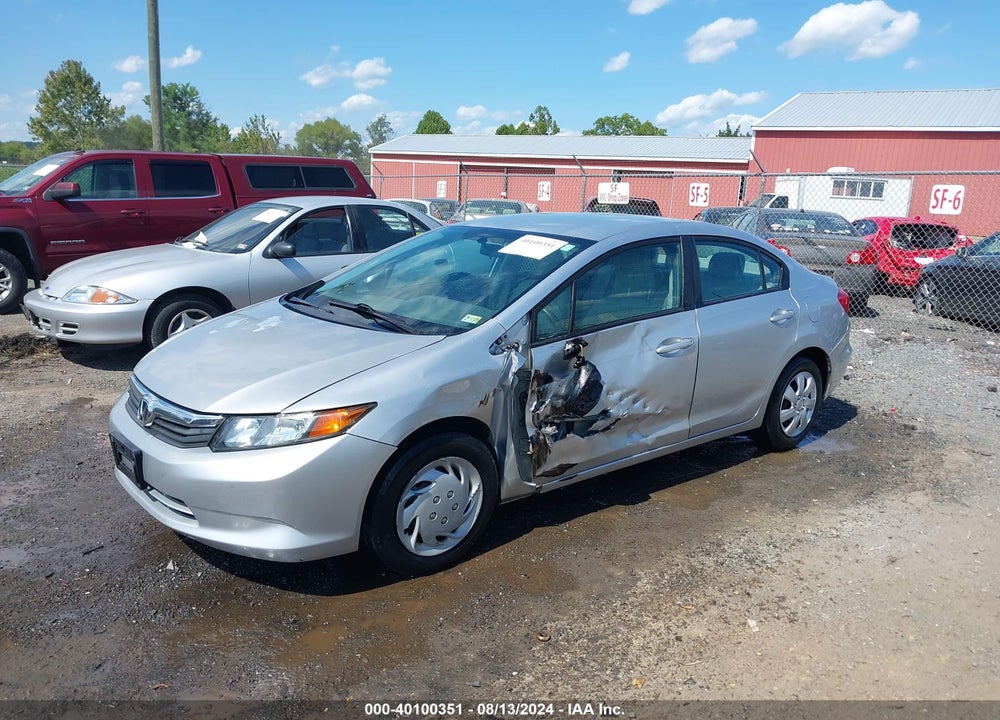 2012 HONDA CIVIC LX VIN: 2HGFB2F50CH309004