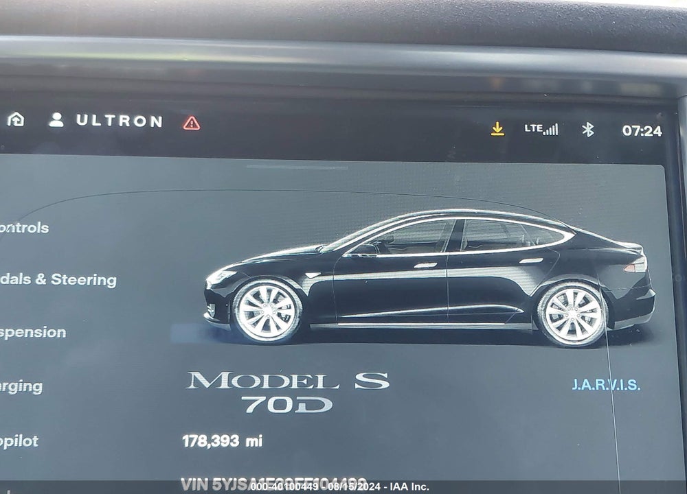 2015 TESLA MODEL S 70D/85D/P85D VIN: 5YJSA1E29FF104499
