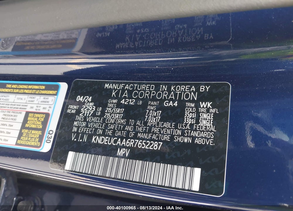 2024 KIA SELTOS S VIN: KNDEUCAA6R7652287