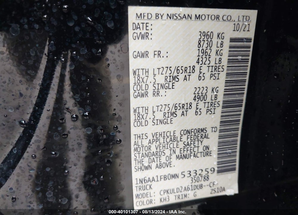 2021 NISSAN TITAN XD PRO-4X 4X4 VIN: 1N6AA1FB0MN533259
