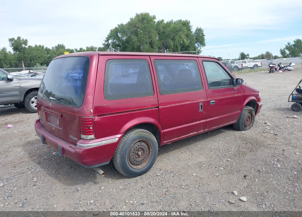 1991 PLYMOUTH VOYAGER VIN: 2P4GH25K6MR316894