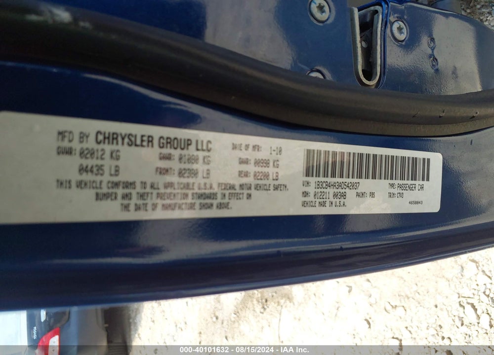 2010 DODGE CALIBER SXT VIN: 1B3CB4HA3AD542037
